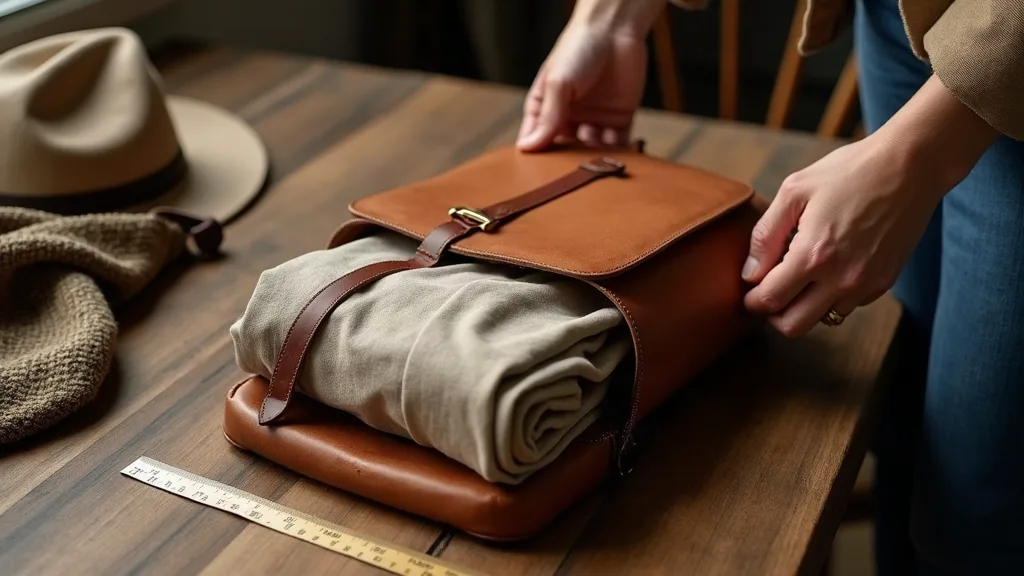 Compression d'un sac à dos voyage avec les sangles latérales pour réduire son épaisseur avant le contrôle cabine
